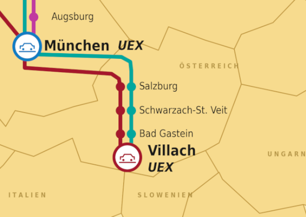 Autoreisezüge Richtung Slowenien